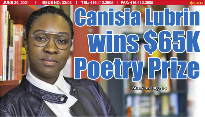 St Lucia-born Canisia Lubrin wins the Griffin Poetry Prize