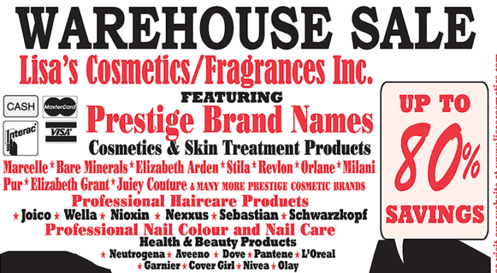 Last 3 days for the Lisa cosmetics Warehouse sale