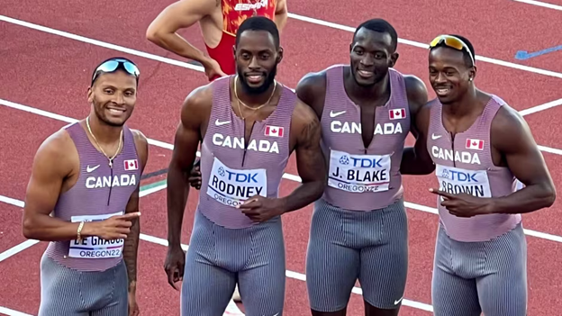 Canadian Men take 4×100 Silver World Athletic Relays